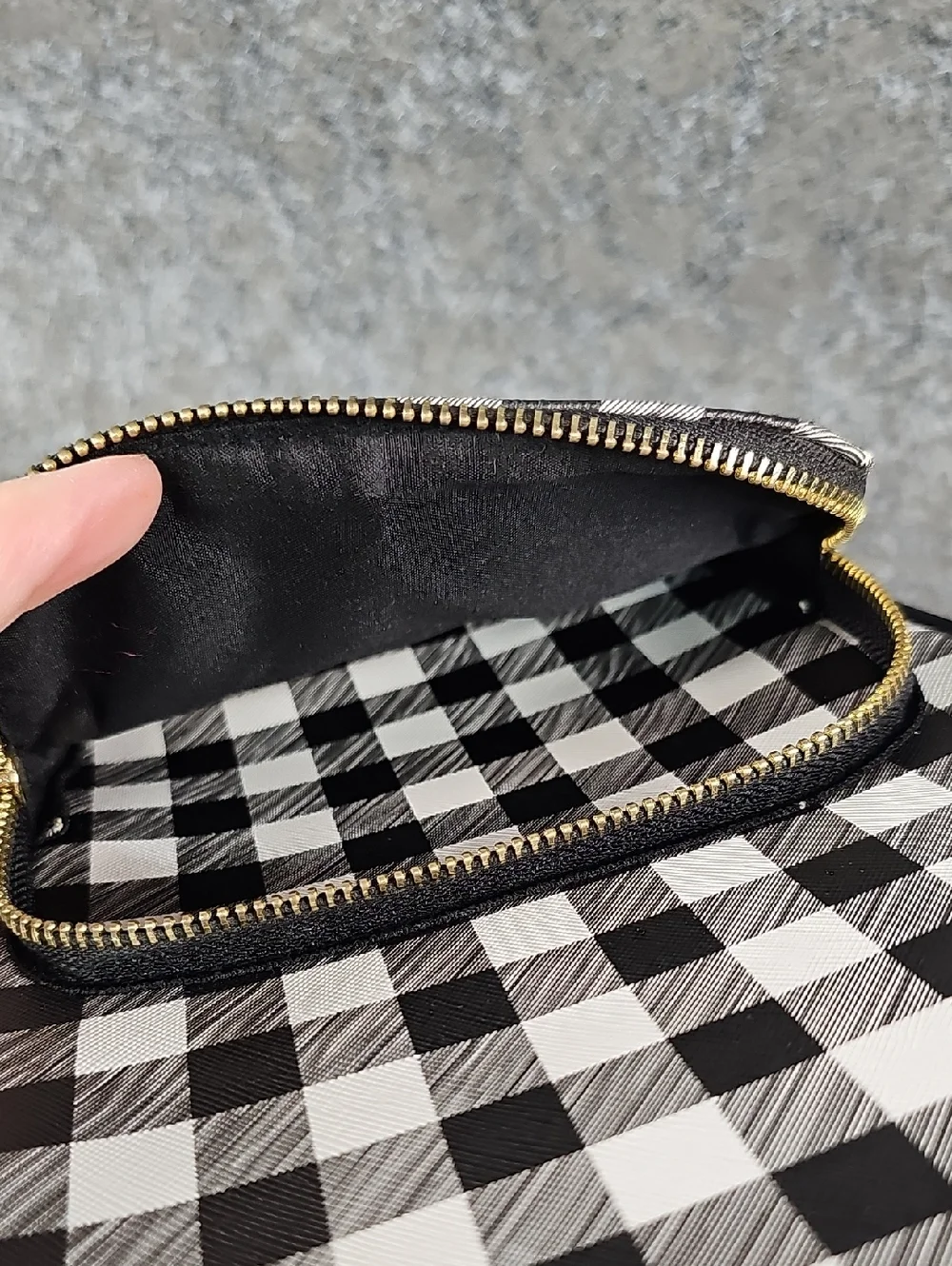 Claires Mini Backpack Gingham Check, Black White